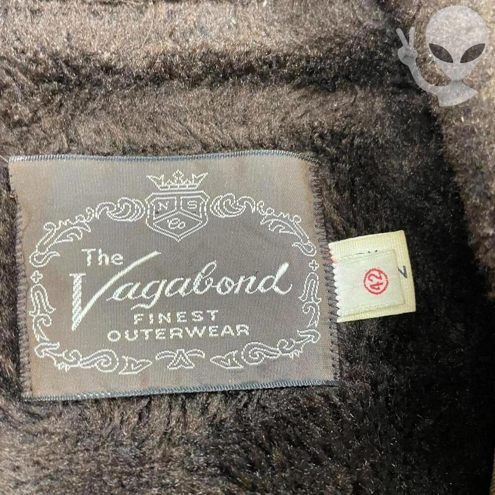 Vtg 70s The Vagabond Rich Sher Coat Mens 42 Tan Sherpa Lined Faux Fur Collar USA - Picture 4 of 7
